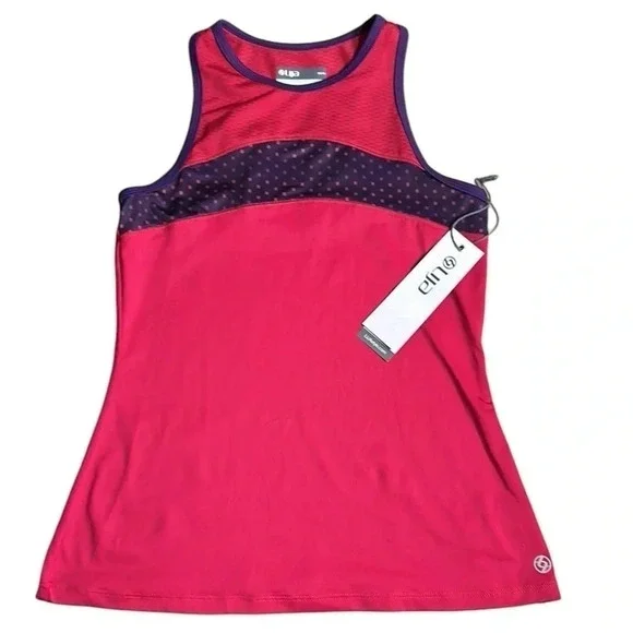 LIJA cami tank top activewear, racer back.Sleeveless , colorful ,sheer shoulder - Picture 1 of 15